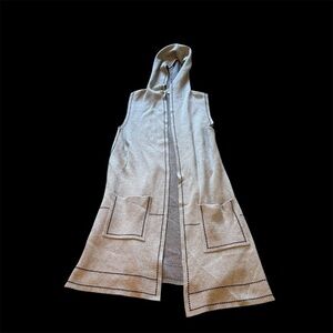 89th & Madison Women's Gray Hooded Sleeveless Coat